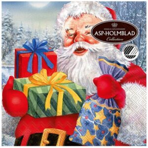 Asp-Holmblad Servietter "Santa with gifts"