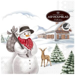 Asp-Holmblad Servietter "Snowman & reindeer"