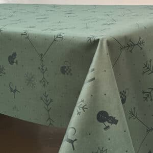 Engholm Textiles - Akryldug 140cm NOEL Grøn med antislip - i metermål