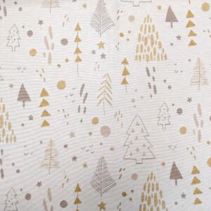 Engholm Textiles - Akryldug med antislip Grafisk Jul Hvid - i metermål
