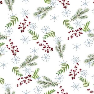 Engholm Textiles - Akryldug med antislip Små Grangrene med lurex - i metermål