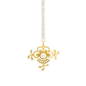 Royal Copenhagen Jul Forgyldt juleornament, blomst, 10 cm