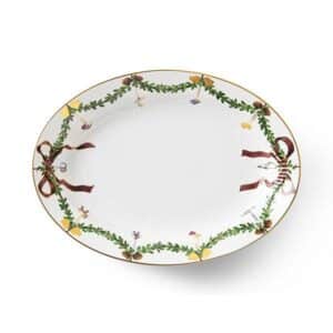Royal Copenhagen Stjerne Riflet Jul fad ovalt 34,5 cm