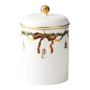 Royal Copenhagen Stjerne Riflet Jul krukke med låg - 16 cm