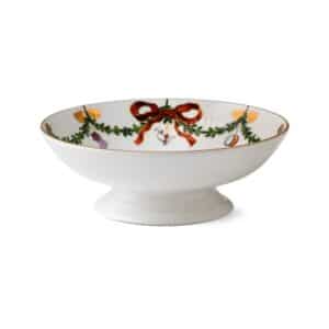 Royal Copenhagen Stjerne Riflet Jul skål på fod - 18 cm