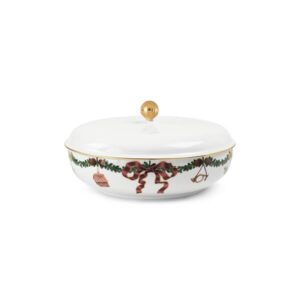Royal Copenhagen Stjerne Riflet Jul Skål med låg, 21 cm