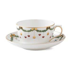 Royal Copenhagen Stjerne Riflet Jul kop og underkop - 32 cl
