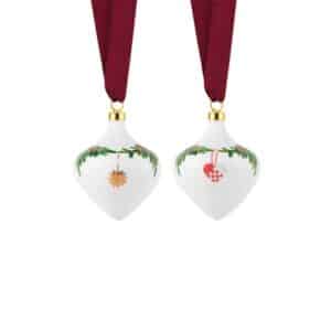 Royal Copenhagen Stjerne Riflet Jul ornament, 8,5 cm, 2 stk.