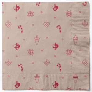 Dansk Jul Servietter Beige/Rød
