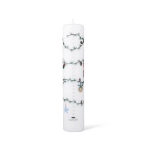 Kahler Kähler Hammershøi Christmas kalenderlys 2026 Ø5 cm - Hvid m. deko : Erling Christensen Møbler : Erling Christensen Møbler